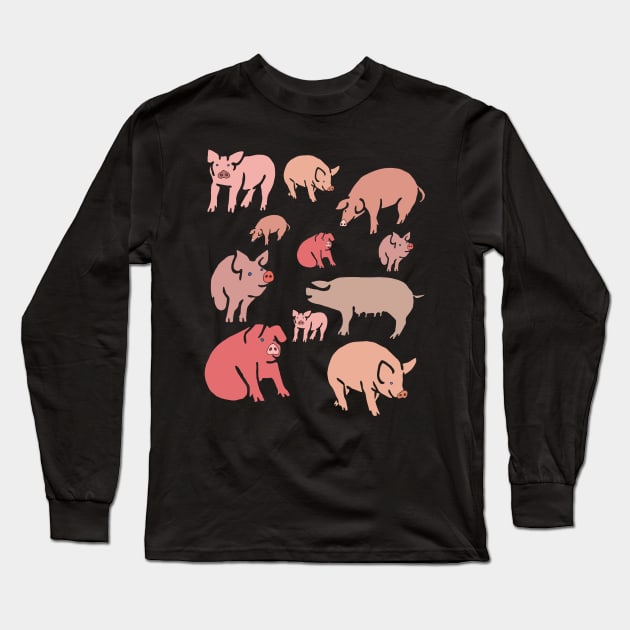 Piggies Long Sleeve T-Shirt by zeljkica